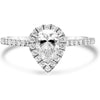 Roman & Jules 14k White Gold Pear-Shaped Diamond Halo Engagement Ring - A Love Story in Every Sparkle