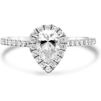 Roman & Jules 14k White Gold Pear-Shaped Diamond Halo Engagement Ring - A Love Story in Every Sparkle