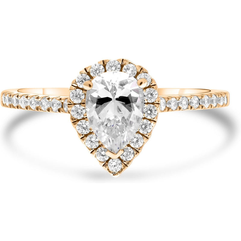 Roman & Jules 14k White Gold Pear-Shaped Diamond Halo Engagement Ring - A Love Story in Every Sparkle