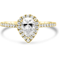 Roman & Jules 14k White Gold Pear-Shaped Diamond Halo Engagement Ring - A Love Story in Every Sparkle