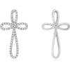 Roman & Jules 14K White Gold Reversible Cross Pendant Necklace with Pave-Set Diamonds - 0.29 Carat Total Diamond Weight