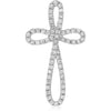 Roman & Jules 14K White Gold Reversible Cross Pendant Necklace with Pave-Set Diamonds - 0.29 Carat Total Diamond Weight