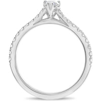 Roman & Jules 14K White Gold Three Prong Engagement Ring with Diamond Accents