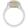 Roman & Jules 18K Gold Fancy Light Yellow Diamond Cluster Ring