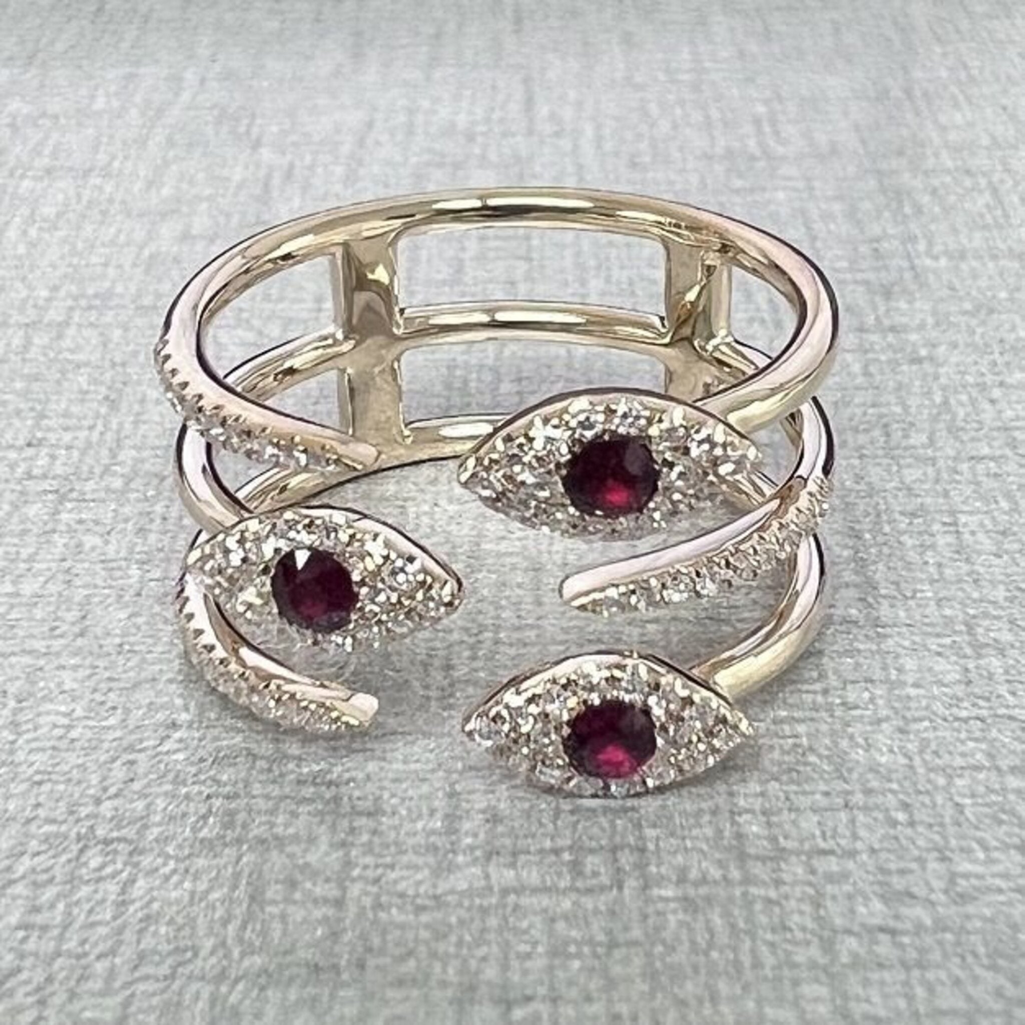 Roman & Jules 18K Rose Gold Free Form Ruby Ring