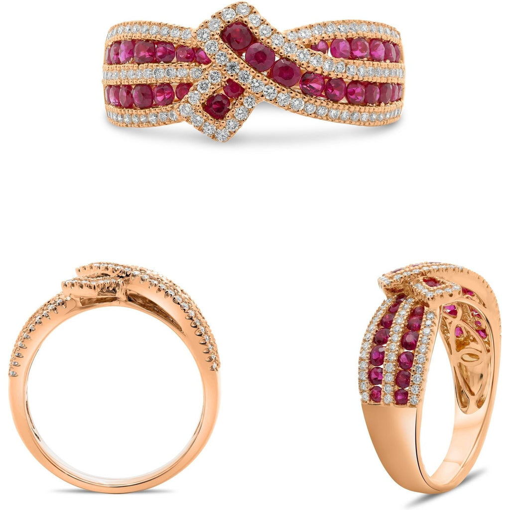 Roman & Jules 18K Rose Gold Ruby & Diamond Ribbon Ring – Robinson's ...