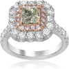 Roman & Jules 18K Two Tone Fancy Green Diamond Ring