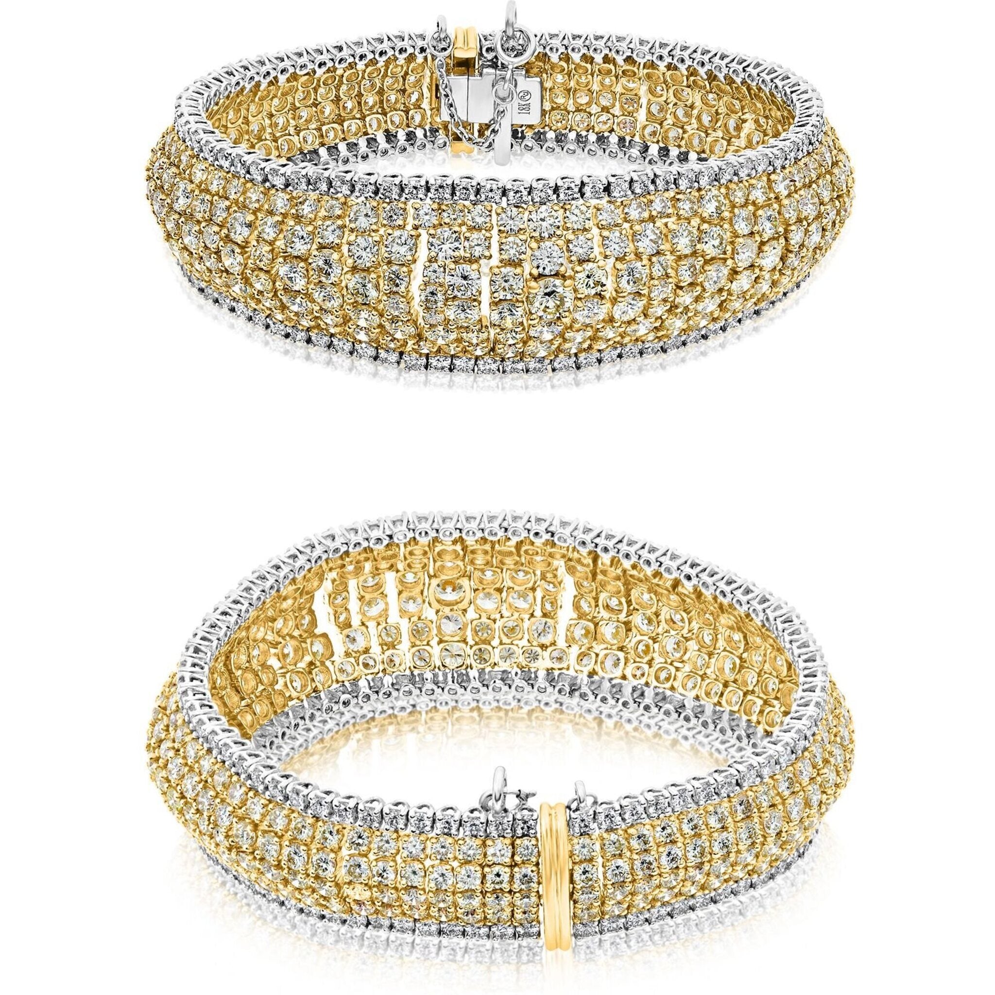Roman & Jules 18K Yellow Gold Mixed Shape Fancy Yellow Diamond Bracelet - 4.75 Carat Total Diamond Weight