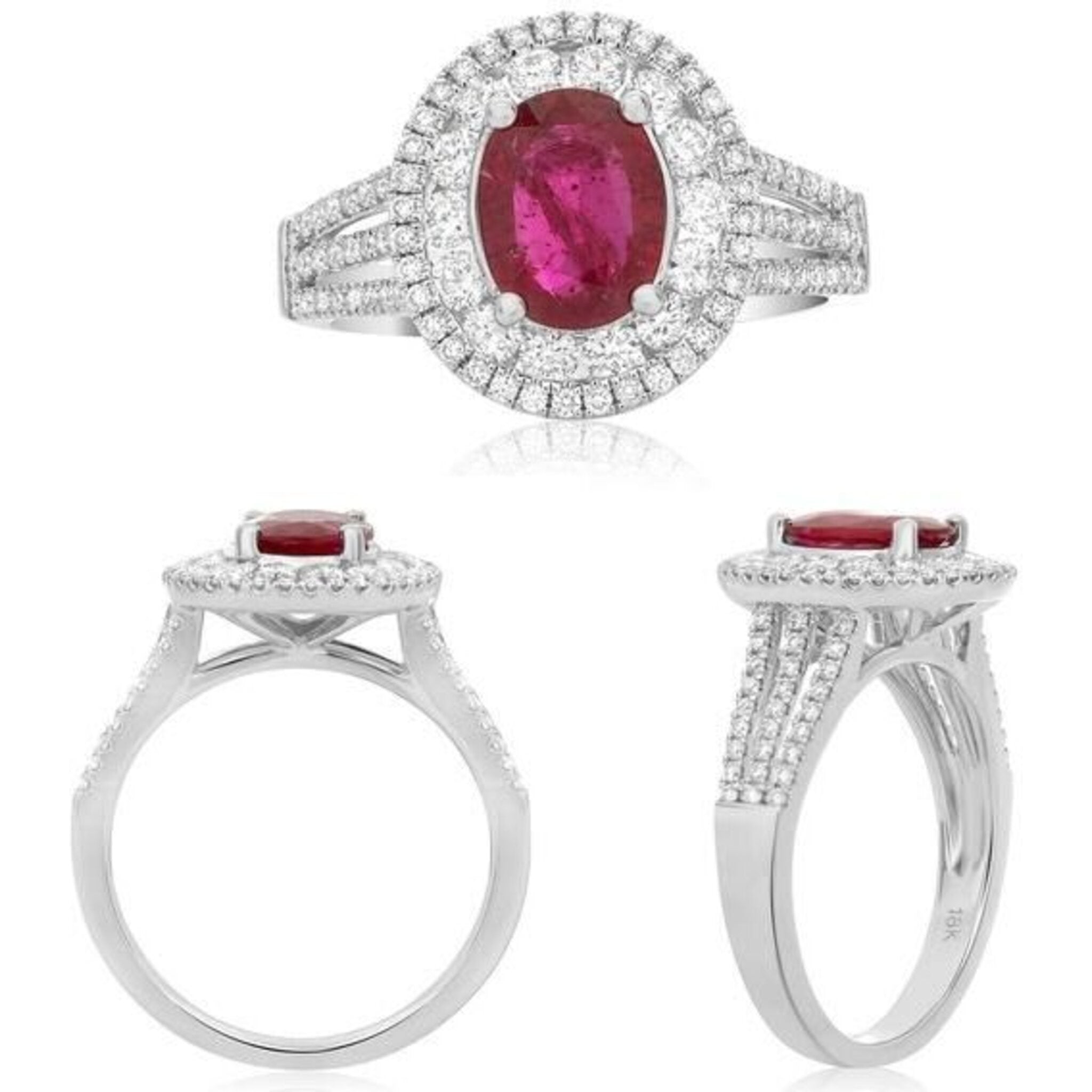 Roman & Jules Oval Ruby Passion Platinum Ring