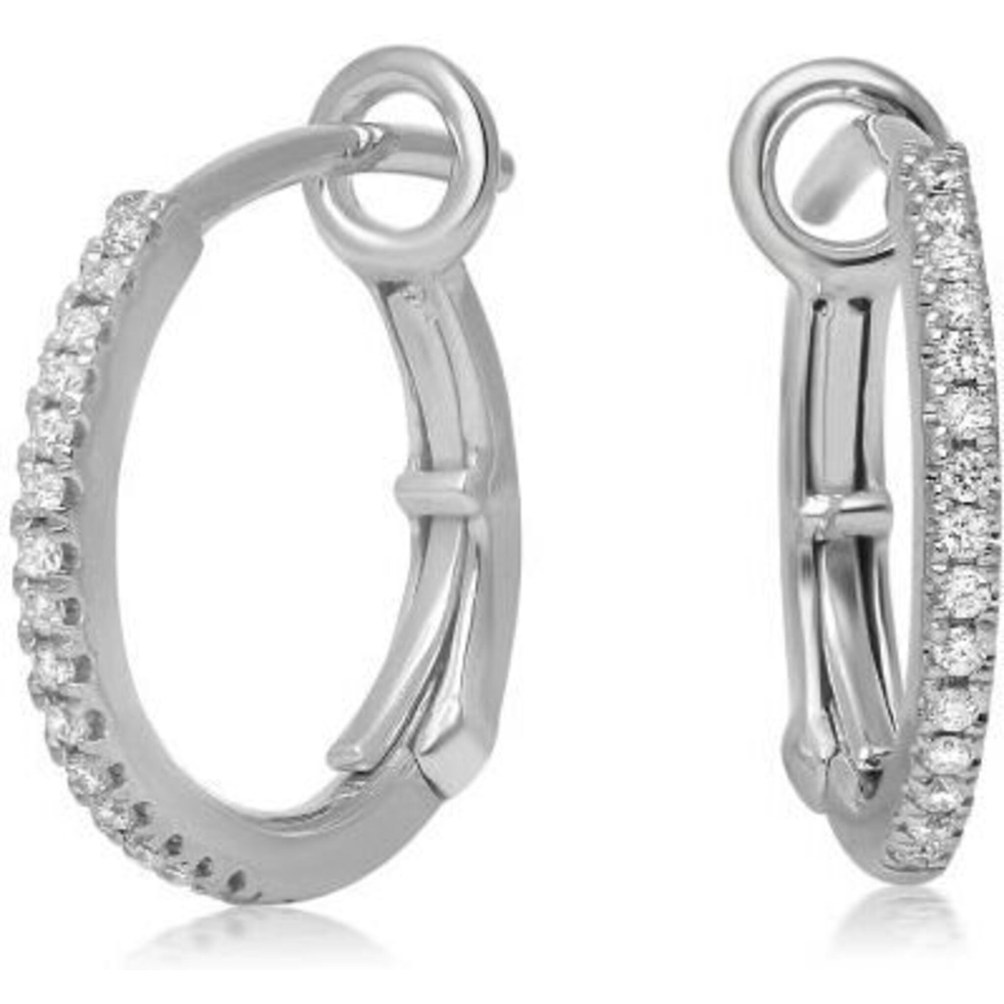 Roman & Jules - Radiant White Gold Circular Diamond Earrings