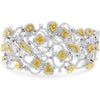 Roman & Jules Two-Tone Elegance 18k Diamond Bracelet - 14.53 Carat Fancy Light Yellow & 8.98 Carat White Diamonds