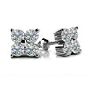 Rombelle - Quad Diamond Studs Solitaire Earrings - Lab Created Diamonds - F Color / VS Clarity, Available from .48 to 2.8 Carats Total Weight in 18K White, Yellow, Rose Gold or Platinum