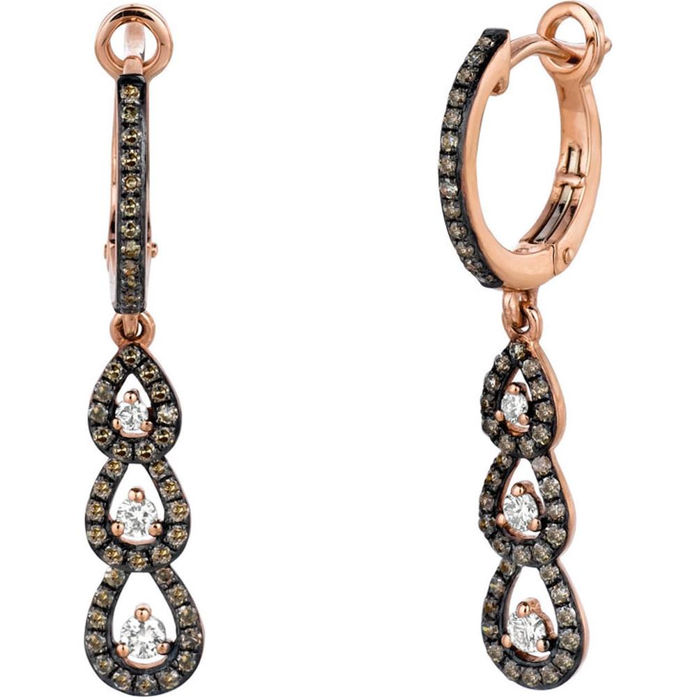 Rose Gold Mocha Diamond Stud Earrings - Royal 14K