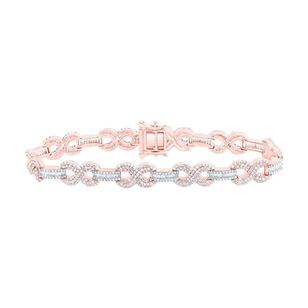 Rose Gold Round Diamond 7-Inch Bracelet - 4 Carat Total Diamond Weight