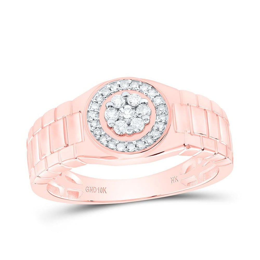 Rose Gold Round Diamond Ring - 1/4 Carat Total Diamond Weight