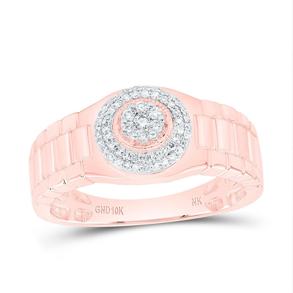 Rose Gold Round Diamond Ring - 1/4 Carat Total Diamond Weight