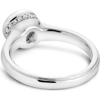 Round Brilliant Cut Diamond Engagement Ring with Bezel and Micro-Pav&eacute; Halo in White Gold by Noam Carver<em> - Choose Your Center Diamond: 1 to 5 Carats, Sustainable Lab-Grown or Natural Earth-Mined</em>