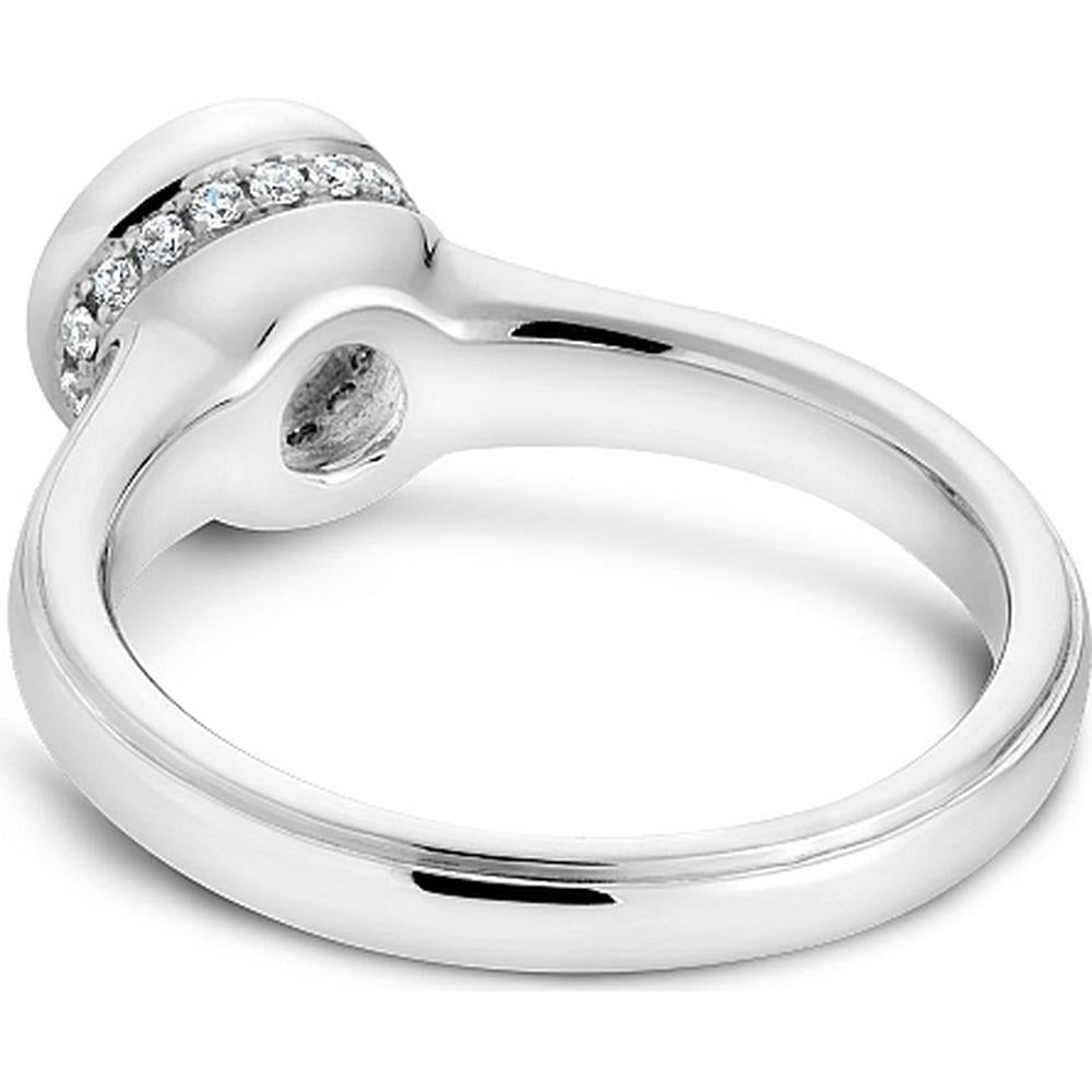 Round Brilliant Cut Diamond Engagement Ring with Bezel and Micro-Pav&eacute; Halo in White Gold by Noam Carver<em> - Choose Your Center Diamond: 1 to 5 Carats, Sustainable Lab-Grown or Natural Earth-Mined</em>