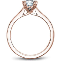 Round Brilliant-Cut Diamond Engagement Ring with Channel-Set Diamonds and Milgrain Detail in Rose Gold by Noam Carver<em> - Choose Your Center Diamond: 1 to 5 Carats, Sustainable Lab-Grown or Natural Earth-Mined</em>