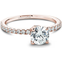 Round Brilliant Cut Diamond Engagement Ring with Micro-Pav&eacute; Band in Rose Gold by Noam Carver<em> - Choose Your Center Diamond: 1 to 5 Carats, Sustainable Lab-Grown or Natural Earth-Mined</em>