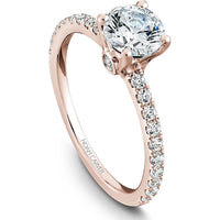 Round Brilliant Cut Diamond Engagement Ring with Micro-Pav&eacute; Band in Rose Gold by Noam Carver<em> - Choose Your Center Diamond: 1 to 5 Carats, Sustainable Lab-Grown or Natural Earth-Mined</em>