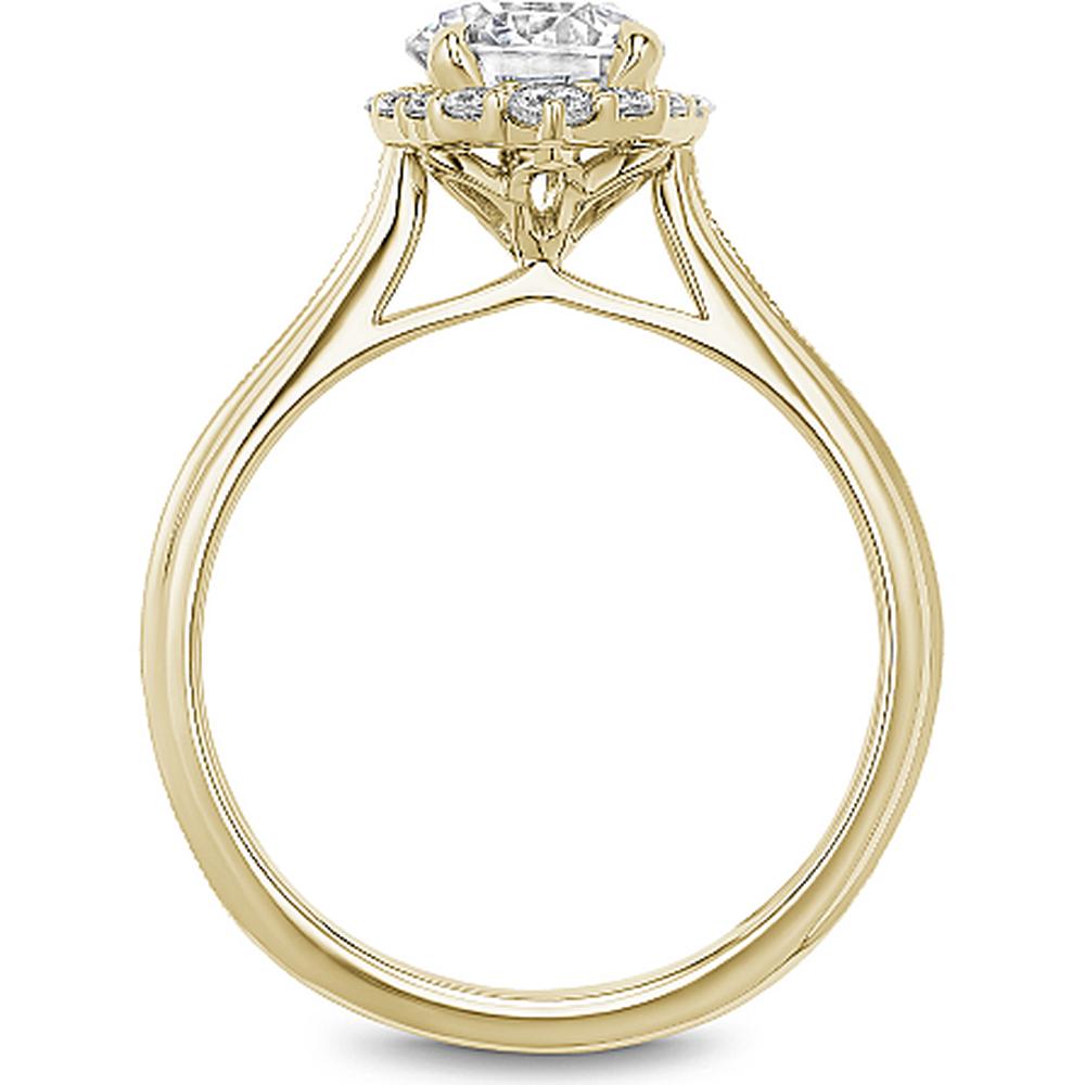 Round Brilliant-Cut Diamond Engagement Ring with Milgrain Marquise Halo in Yellow Gold by Noam Carver<em> - Choose Your Center Diamond: 1 to 5 Carats, Sustainable Lab-Grown or Natural Earth-Mined</em>
