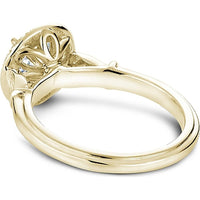 Round Brilliant Cut Diamond Engagement Ring with Pavé Shoulders in Yellow Gold by Noam Carver<em> - Choose Your Center Diamond: 1 to 5 Carats, Sustainable Lab-Grown or Natural Earth-Mined</em>