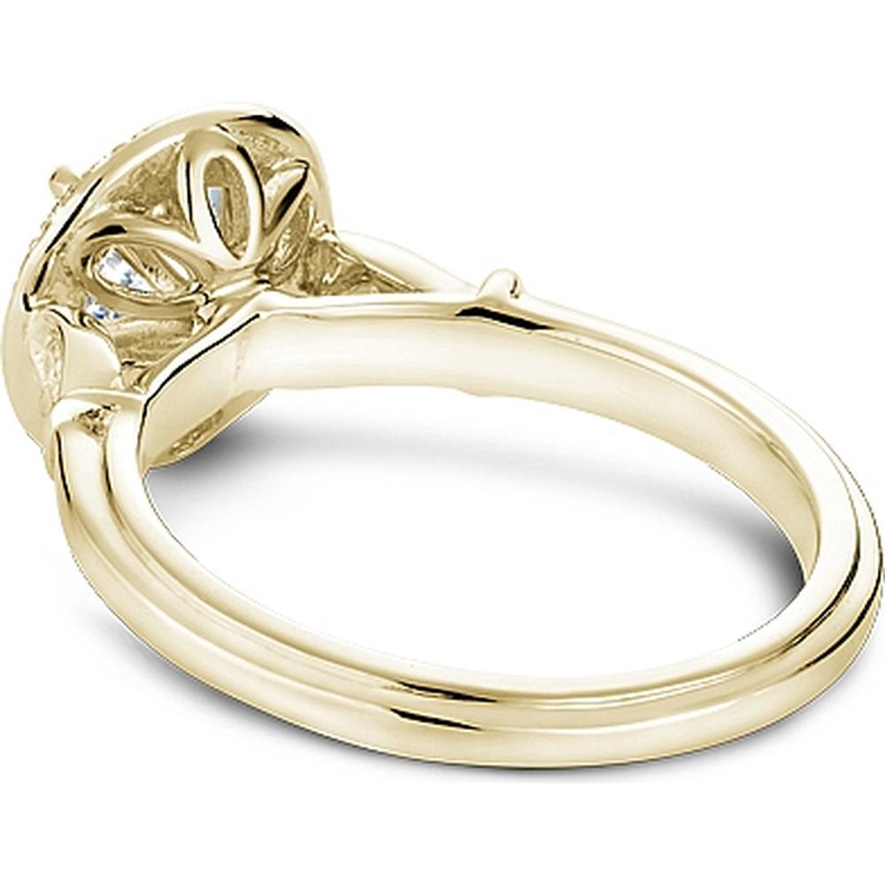 Round Brilliant Cut Diamond Engagement Ring with Pavé Shoulders in Yellow Gold by Noam Carver<em> - Choose Your Center Diamond: 1 to 5 Carats, Sustainable Lab-Grown or Natural Earth-Mined</em>