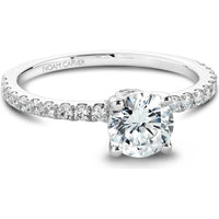 Round Brilliant Diamond Engagement Ring in White Gold with Micro-Pav&eacute; Diamond Band by Noam Carver<em> - Choose Your Center Diamond: 1 to 5 Carats, Sustainable Lab-Grown or Natural Earth-Mined</em>