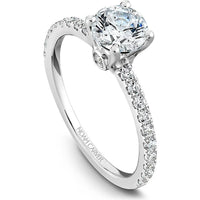 Round Brilliant Diamond Engagement Ring in White Gold with Micro-Pav&eacute; Diamond Band by Noam Carver<em> - Choose Your Center Diamond: 1 to 5 Carats, Sustainable Lab-Grown or Natural Earth-Mined</em>