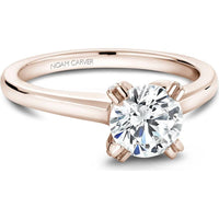 Round Cut Diamond Classic Solitaire Engagement Ring with Pav&eacute; Prongs in Rose Gold by Noam Carver<em> - Choose Your Center Diamond: 1 to 5 Carats, Sustainable Lab-Grown or Natural Earth-Mined</em>
