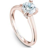 Round Cut Diamond Classic Solitaire Engagement Ring with Pav&eacute; Prongs in Rose Gold by Noam Carver<em> - Choose Your Center Diamond: 1 to 5 Carats, Sustainable Lab-Grown or Natural Earth-Mined</em>
