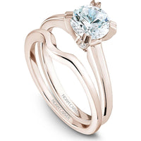 Round Cut Diamond Classic Solitaire Engagement Ring with Pav&eacute; Prongs in Rose Gold by Noam Carver<em> - Choose Your Center Diamond: 1 to 5 Carats, Sustainable Lab-Grown or Natural Earth-Mined</em>