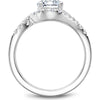 Round Cut Diamond Engagement Ring with Asymmetrical Halo and Twisting Band in White Gold by Noam Carver<em> - Choose Your Center Diamond: 1 to 5 Carats, Sustainable Lab-Grown or Natural Earth-Mined</em>