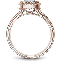 Round Cut Diamond Engagement Ring with Bezel Setting and Beaded Detailing in Rose Gold by Noam Carver<em> - Choose Your Center Diamond: 1 to 5 Carats, Sustainable Lab-Grown or Natural Earth-Mined</em>