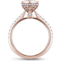 Round Cut Diamond Engagement Ring with Bezel Setting and Halo in Rose Gold by Noam Carver<em> - Choose Your Center Diamond: 1 to 5 Carats, Sustainable Lab-Grown or Natural Earth-Mined</em>