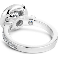 Round Cut Diamond Engagement Ring with Bezel Setting and Halo in White Gold by Noam Carver<em> - Choose Your Center Diamond: 1 to 5 Carats, Sustainable Lab-Grown or Natural Earth-Mined</em>