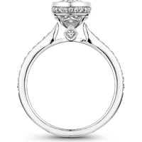 Round Cut Diamond Engagement Ring with Bezel Setting and Halo in White Gold by Noam Carver<em> - Choose Your Center Diamond: 1 to 5 Carats, Sustainable Lab-Grown or Natural Earth-Mined</em>