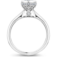 Round Cut Diamond Engagement Ring with Bezel Setting and Micro-Pavé Halo in White Gold by Noam Carver<em> - Choose Your Center Diamond: 1 to 5 Carats, Sustainable Lab-Grown or Natural Earth-Mined</em>