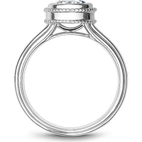 Round Cut Diamond Engagement Ring with Bezel Setting and Milgrain Border in White Gold by Noam Carver<em> - Choose Your Center Diamond: 1 to 5 Carats, Sustainable Lab-Grown or Natural Earth-Mined</em>
