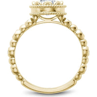 Round Cut Diamond Engagement Ring with Bezel Setting and Milgrain Details in Yellow Gold by Noam Carver<em> - Choose Your Center Diamond: 1 to 5 Carats, Sustainable Lab-Grown or Natural Earth-Mined</em>
