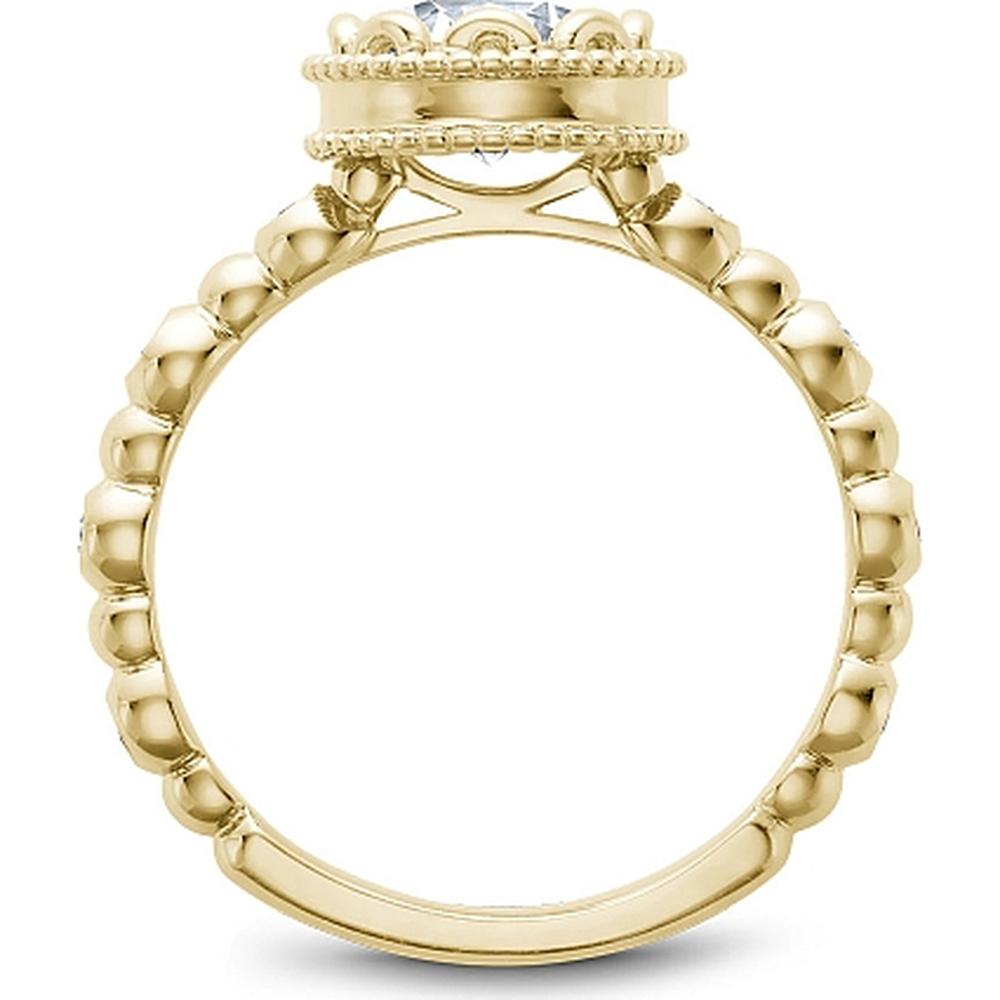 Round Cut Diamond Engagement Ring with Bezel Setting and Milgrain Details in Yellow Gold by Noam Carver<em> - Choose Your Center Diamond: 1 to 5 Carats, Sustainable Lab-Grown or Natural Earth-Mined</em>