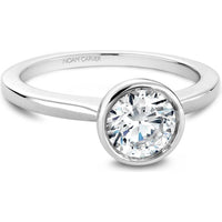 Round Cut Diamond Engagement Ring with Bezel Setting and Polished Band in White Gold by Noam Carver<em> - Choose Your Center Diamond: 1 to 5 Carats, Sustainable Lab-Grown or Natural Earth-Mined</em>