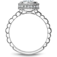 Round Cut Diamond Engagement Ring with Bezel Setting and Polished Bead Design in White Gold by Noam Carver<em> - Choose Your Center Diamond: 1 to 5 Carats, Sustainable Lab-Grown or Natural Earth-Mined</em>