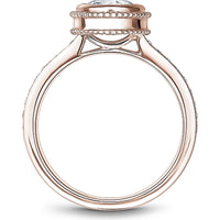 Round Cut Diamond Engagement Ring with Bezel Setting, Pavé Band, and Milgrain Detail in Rose Gold by Noam Carver<em> - Choose Your Center Diamond: 1 to 5 Carats, Sustainable Lab-Grown or Natural Earth-Mined</em>