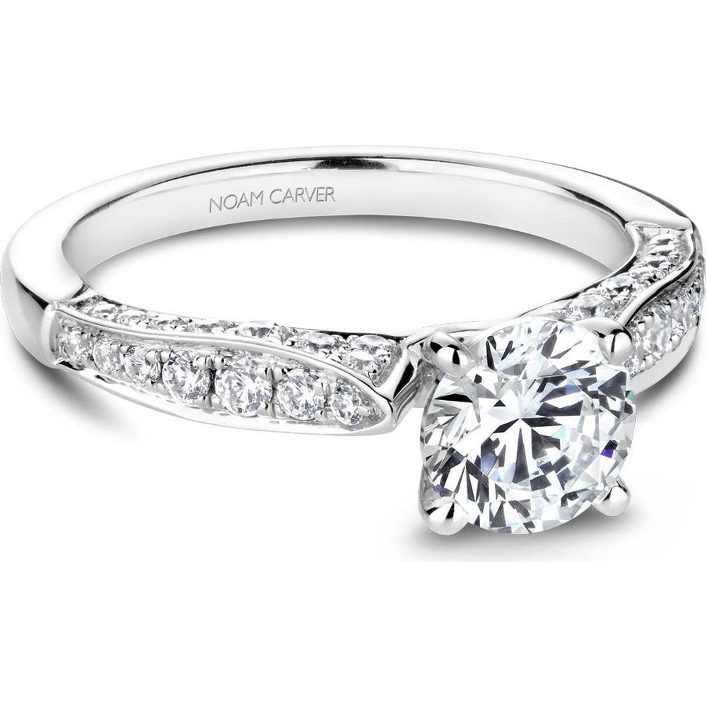 Round Cut Diamond Engagement Ring with Channel-Set Band in White Gold by Noam Carver<em> - Choose Your Center Diamond: 1 to 5 Carats, Sustainable Lab-Grown or Natural Earth-Mined</em>
