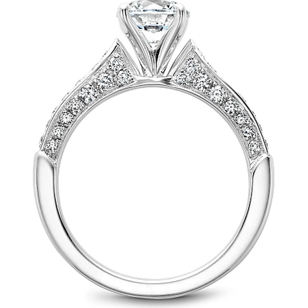 Round Cut Diamond Engagement Ring with Channel-Set Band in White Gold by Noam Carver<em> - Choose Your Center Diamond: 1 to 5 Carats, Sustainable Lab-Grown or Natural Earth-Mined</em>