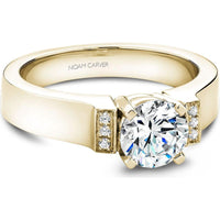 Round Cut Diamond Engagement Ring with Channel-Set Diamonds and Four-Prong Setting in Yellow Gold by Noam Carver<em> - Choose Your Center Diamond: 1 to 5 Carats, Sustainable Lab-Grown or Natural Earth-Mined</em>