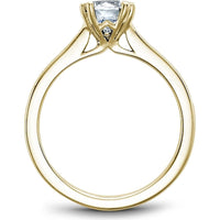 Round Cut Diamond Engagement Ring with Channel-Set Diamonds and Milgrain Detail in Yellow Gold by Noam Carver<em> - Choose Your Center Diamond: 1 to 5 Carats, Sustainable Lab-Grown or Natural Earth-Mined</em>