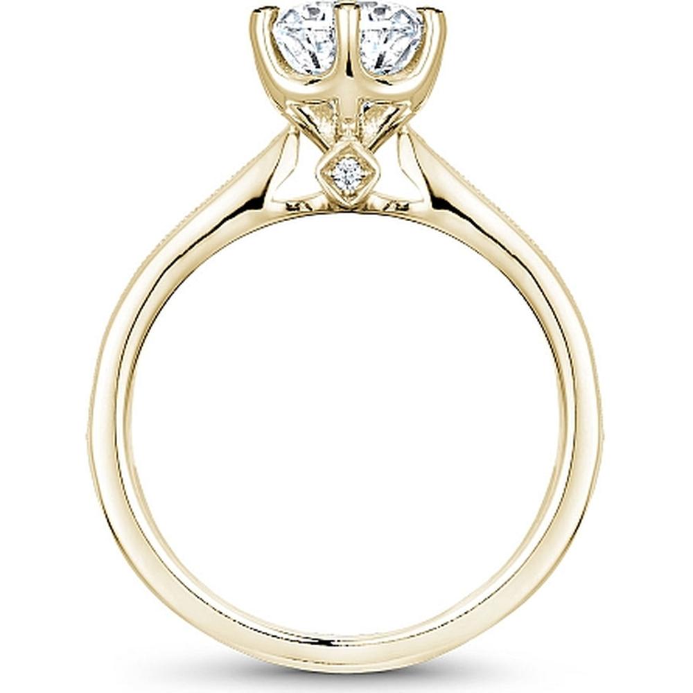 Round Cut Diamond Engagement Ring with Channel-Set Diamonds in Yellow Gold by Noam Carver<em> - Choose Your Center Diamond: 1 to 5 Carats, Sustainable Lab-Grown or Natural Earth-Mined</em>